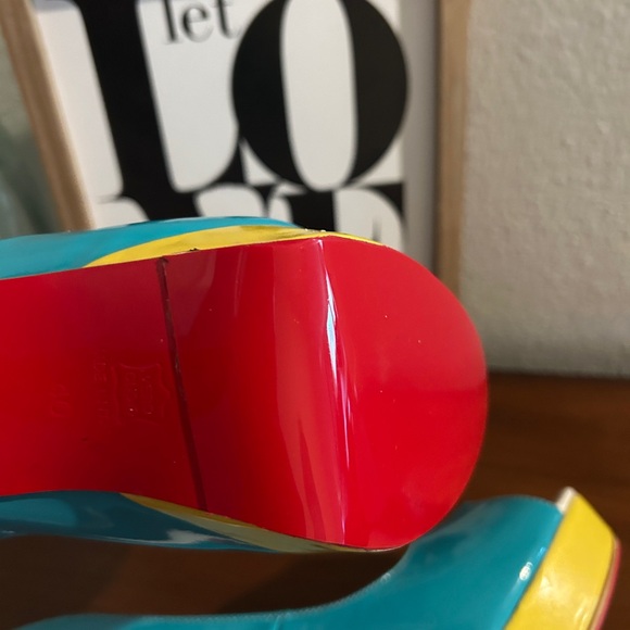 Christian Louboutin Flo Sling Heels Shoes Size 40 (8.5) - Picture 6 of 13